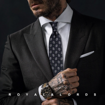 Royallords to Tibetan level * ink-green abstract geometric pattern Retro printed true silk tie male Korean version Z539