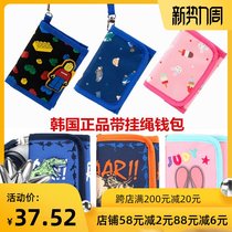  Student wallet Korean dinosaur Judy rabbit Boy daughter child child with telescopic lanyard Bus card bag wallet