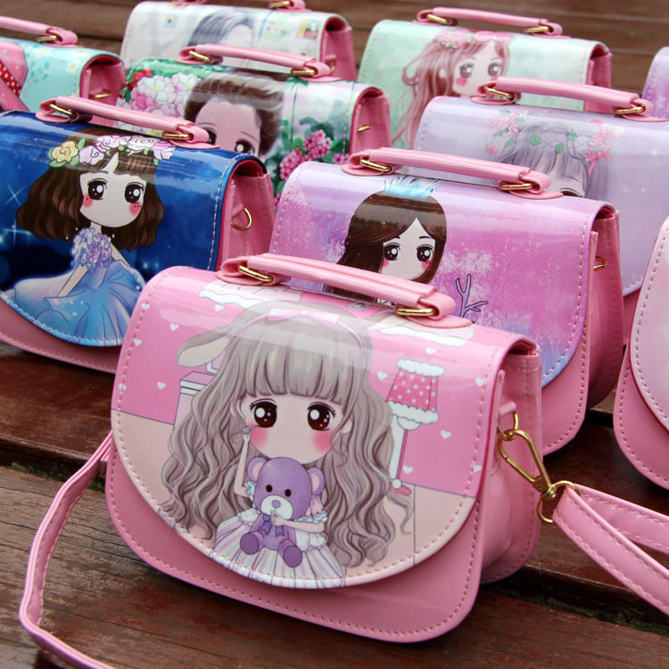 Korean version Children's bag Girl Slanted Satchel Girl Princess Fashion Bag Cute Baby Single Shoulder Zero Money Handbag