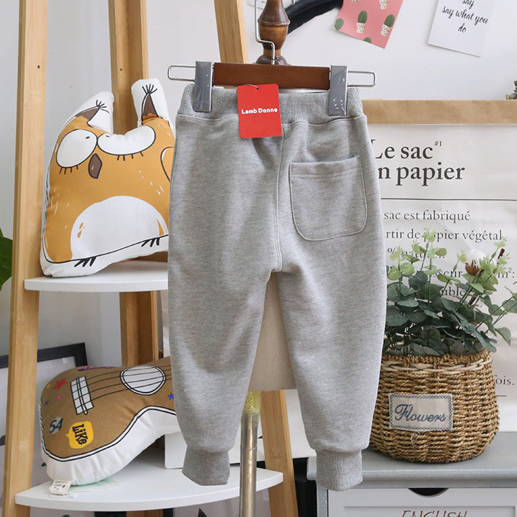 Mùa thu và mùa đông mới boys đội Wangwang quần âu bông bé sweatpants đến chân quần phim hoạt hình trẻ đóng cửa.