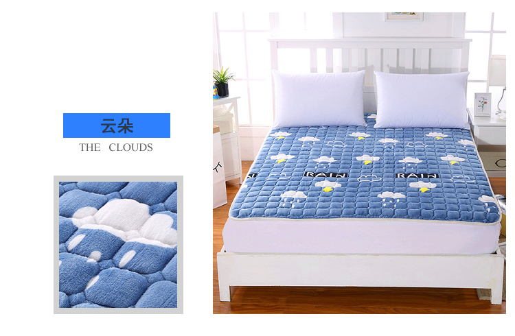 Giường Flannel 褥 giường tầng sinh viên tatami mat gấp nệm có thể giặt 0.9 1.2 1.5 1.8m