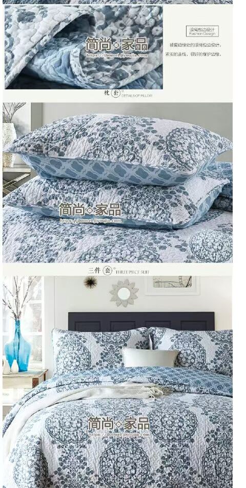 Gió xanh và trắng thanh lịch Bông tinh khiết được giặt bằng chăn trải giường ba bộ máy lạnh đã được đa chức năng mùa xuân và mùa thu được ga trải giường chống thấm