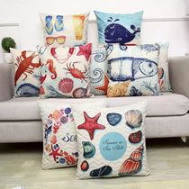 Simple modern ocean childrens room cotton linen cushion sofa pillow home pillow office car comfortable waist