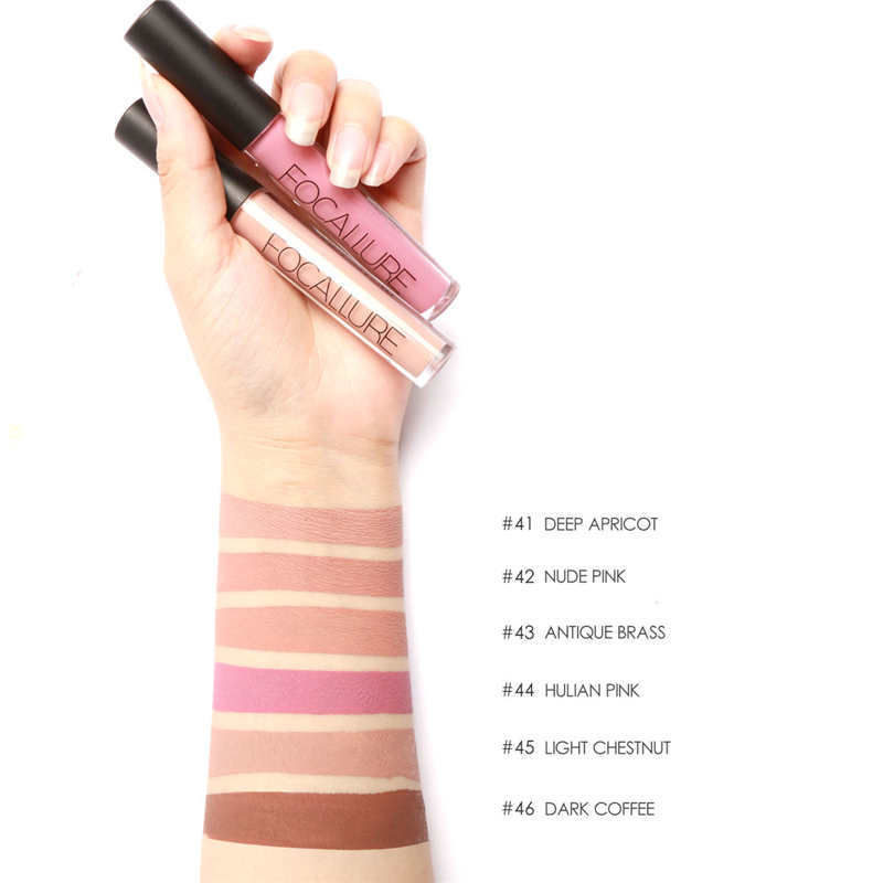 Focallure feiluer mờ son bóng màu nude kim loại kim cương tắc kè hoa son môi mờ kết cấu mượt - Son bóng / Liquid Rouge 	son bóng dưỡng	