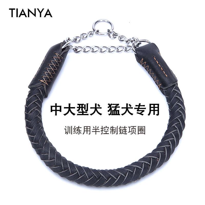 Pooch Bull Leather Midsize Dog Semi control P Chain Item Circle Traction Rope Gold Mulma Dog Neck Ring Neck Ring Pet