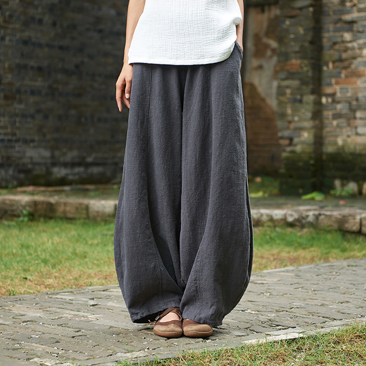 Linen Women's Clothing Cotton-Linen Ethnic Style Harem Pants Lantern Pants Women's Loose Retro Drape Ramie Wide-Leg Pants Zen Tea Pants Linen Women's Clothing Cotton-Linen Ethnic Style Harem Pants Lantern Pants Women's Loose Retro Drape Ramie Wide-Leg Pants Zen Tea Pants