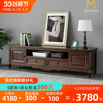 Myanin Forest American Mediterranean TV cabinet Full solid wood Cupboard Eurostyle Small Beauty Style White Wax Wood Water-based Paint