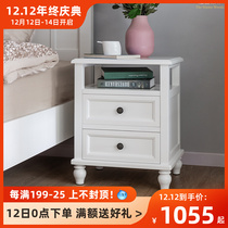 Bedside table solid wood bedside American water-based lacquer wooden cabinet free of installation small lockers Jianmei ash Maine
