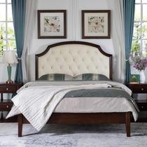 Burmese Forest Genuine Leather Leather Bed White Leather Bed Modern American Minimis Atmosphere Light Lavish Solid Wood Furniture Soft Bed