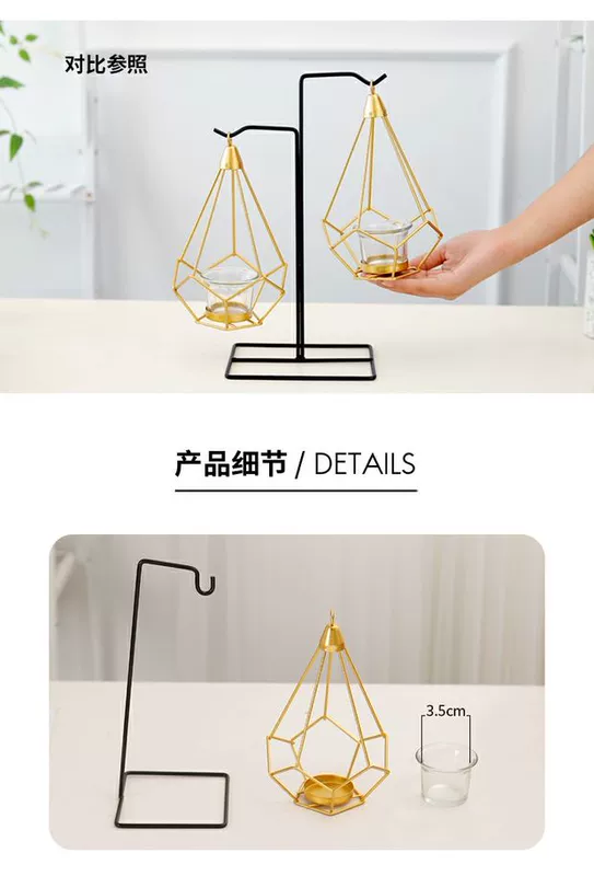 Bắc Âu hiện đại tối giản kim loại sáng tạo treo nến phòng khách hiên nhà rượu tủ trang trí nhỏ đồ trang trí