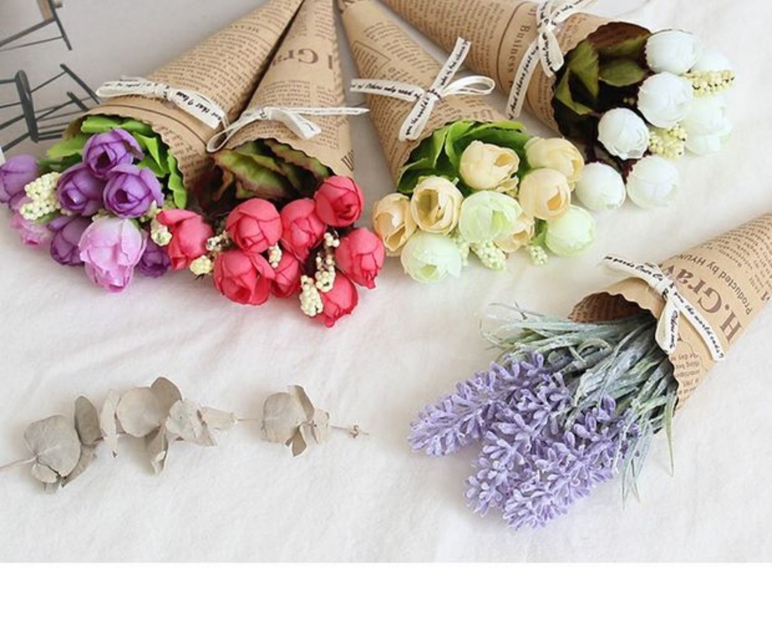 Báo hoa oải hương Trang trí Hoa giả Hoa giả Hoa hồng Hoa bó hoa Trang trí Cửa hàng Trang trí Chụp đạo cụ - Trang trí nội thất trang trí nhà cửa