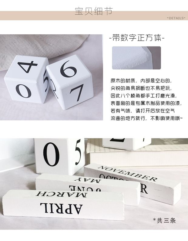 Sáng tạo lịch trang trí bằng gỗ đen trắng hai màu tùy chọn hướng dẫn sử dụng máy tính để bàn trang trí đơn giản thủ công nhỏ trang trí các đồ trang trí nhà đẹp