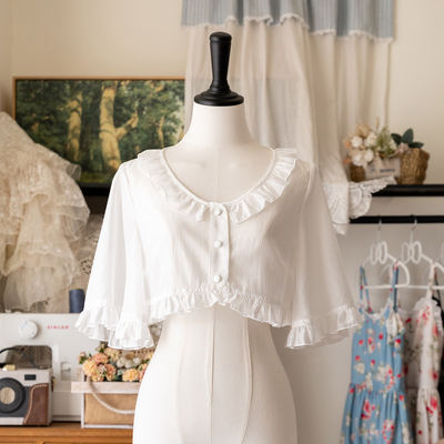 【 Early Summer Berry Picture Book Cardigan 】 Forest Wardrobe Original Summer Retro CLA butterfly Sleeve Inner and Outer lolita