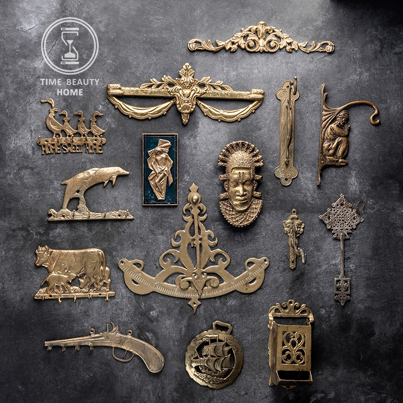 7 17 new boutique vintage brass old vintage wall hanging home furnishings Western antique collection soft decoration