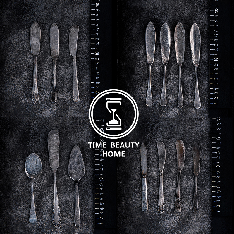 12 15 Shangxin Group A Western-style antique vintage VINTAGE silver-plated butter photography props old objects ornaments