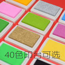 40 color thick printing table hot selling Korean finger painting Wedding Handbook cloth paper wooden rubber stamp cute printing pad printing pad