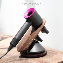 Plain wind suitable dyson dyson hair dryer bracket household barber shop vertical solid wood display storage shelf