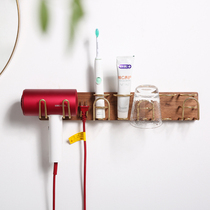 Electric toothbrush holder blowing rack tooth Cup toothpaste storage rack wall-free nail hole toilet rack multifunctional