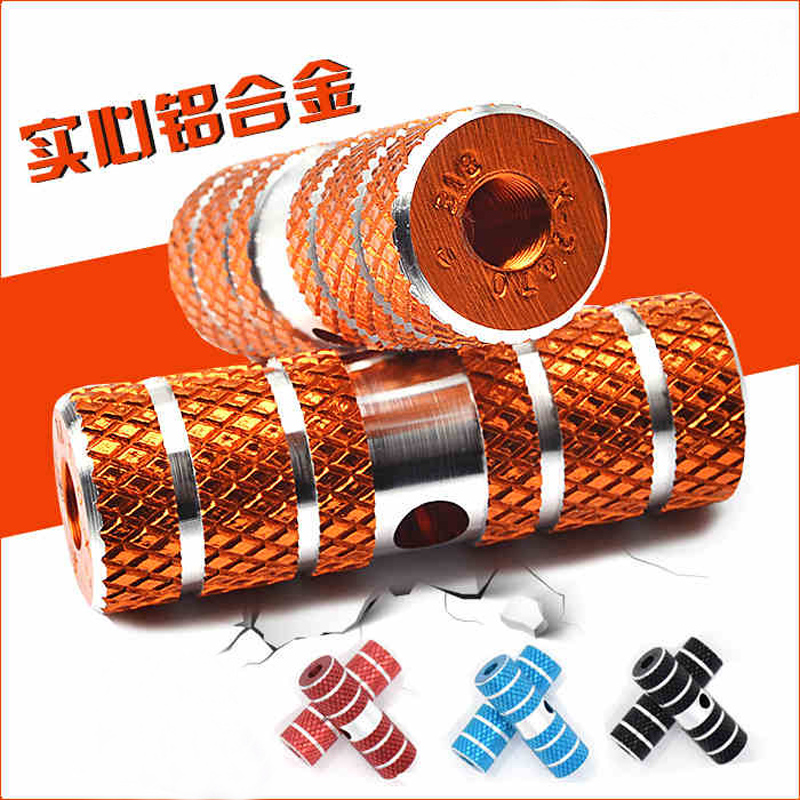 Bike pedalling mountaineering car rear pedalling solid aluminum alloy footpost footrest with human foot pedal