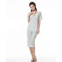 Espen summer pajamas womens knitted cotton short-sleeved trousers home wear two-piece set