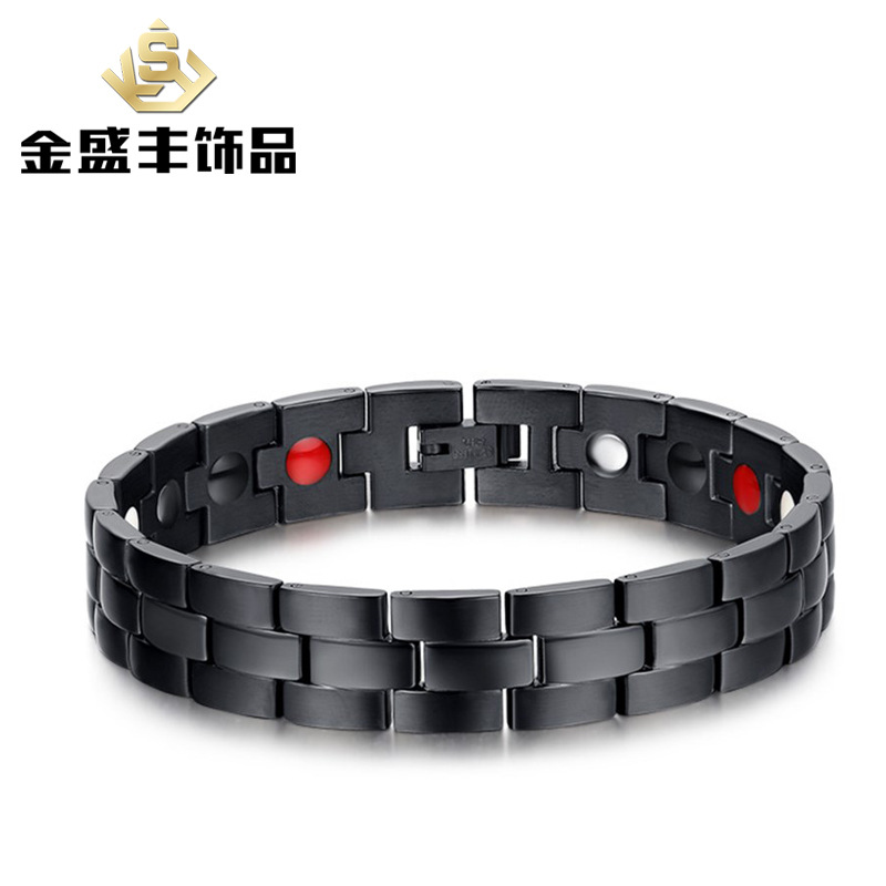 European and American men's handmade tide magnet healthcare energy hand alchemo male titanium steel handmade radiation-resistant anti-fatigue bracelet