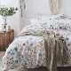 Mỹ thôn mục vụ Bắc Âu bông denim sang trọng hoa hoa bông 1m m 5 8/1 giường - Bộ đồ giường bốn mảnh