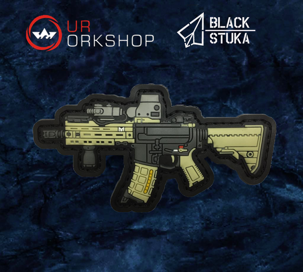 (Drunk) OurWorkshop Q version Arms MK18 Geissele arm badge PVC morale badge Magic sticker