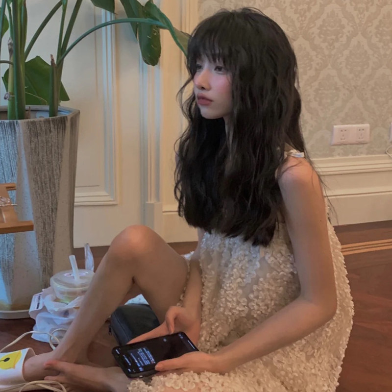 Wool roll wig female summer egg roll big wave natural black full-head fashion student temperament Net red fluffy curtain