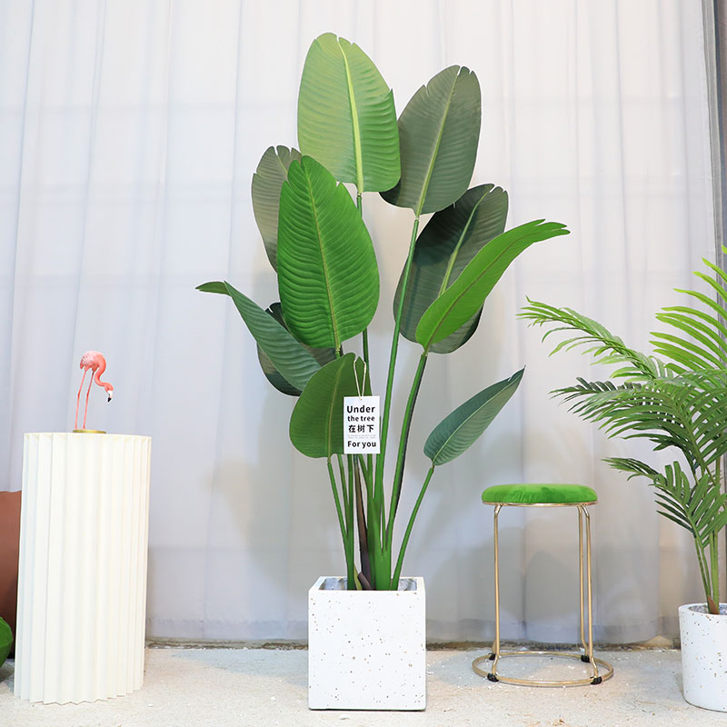 Simulation plant bird of paradise bonsai fake green plant indoor living room floor-to-ceiling bionic tree traveler banana potted ornament decoration