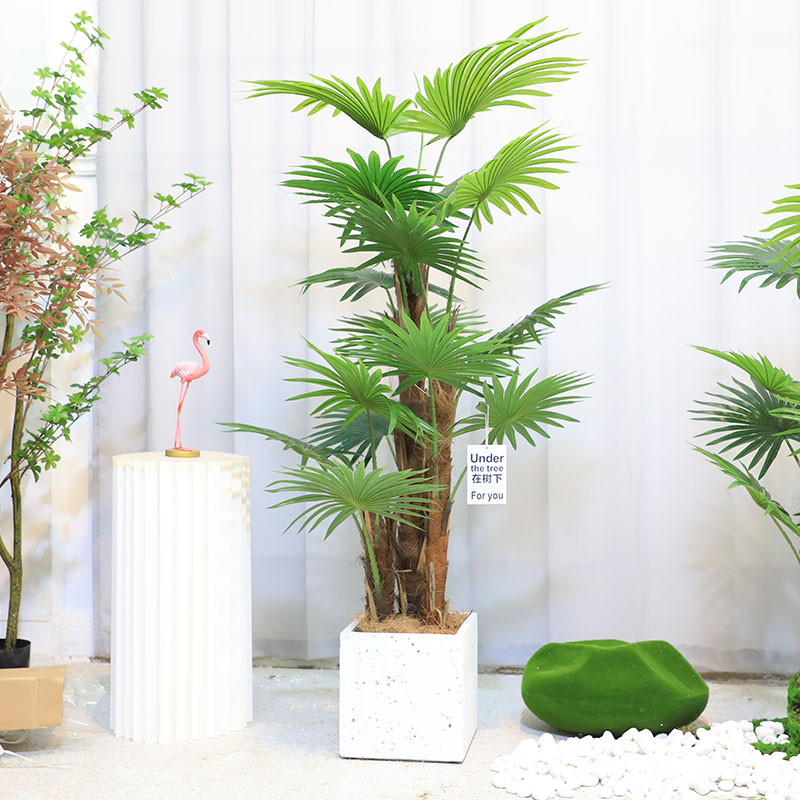 2022 new emulated green plant fan sunflower potted Nordic ins wind bionic plant indoor floor false tree decoration