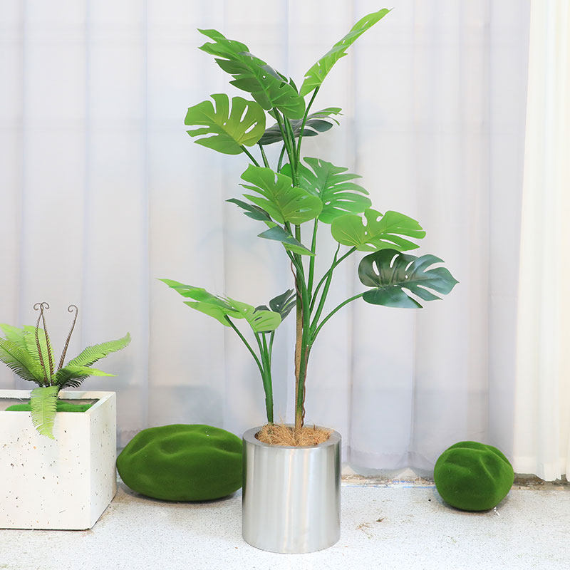 Silver Stainless Steel Metal Flowerpots 100 Hitch Style Living Room Mall Clothing Shop Decoration New Chinese Iron Art Floral