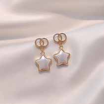 Earrings 2020 New Tide pentagonal stars light luxury temperament earrings women simple versatile advanced sense Net red ear ornaments