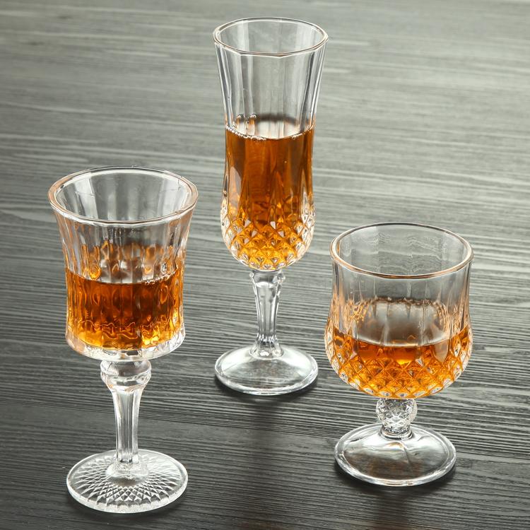 Thickened lead-free European-style diamond glass red wine glass High foot cup foreign wine glass Champagne Cup Wine suit