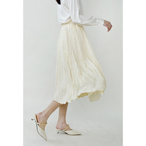 Special ^ の の ^ secret of hidden meat in this elastic waist fold Korean skirt 2021 spring TP7ZU020