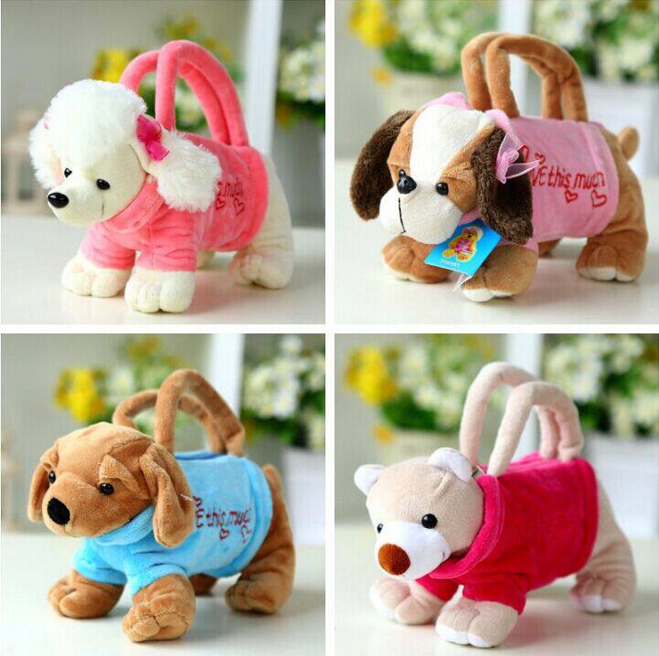 304 Birthday Gifts Plush Elementary School Children Animals Cartoon Small Dogs Lead Handbag Small Carry Bag