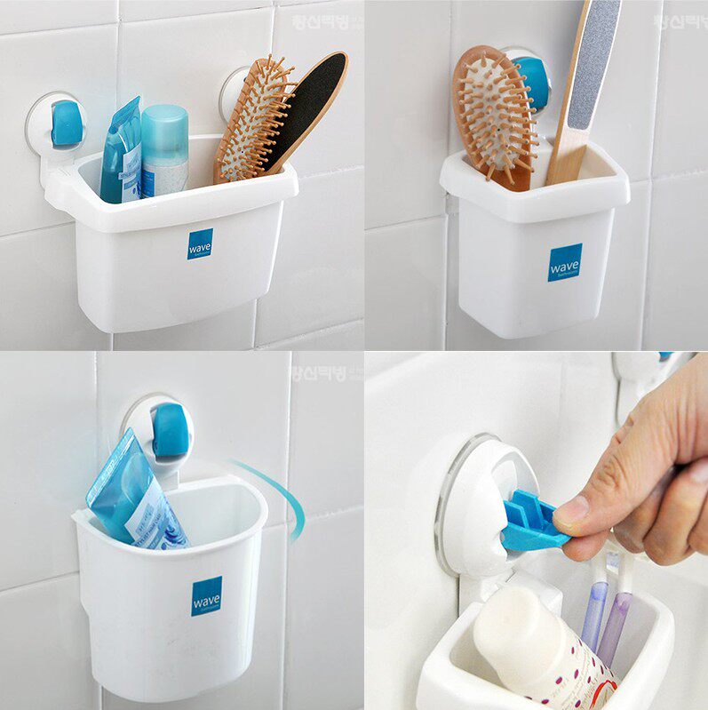 South Korean powerful suction cup soap Soap Soap Box Containing rack Racks Without Mark Box Drain Bathroom room Creative wall-mounted