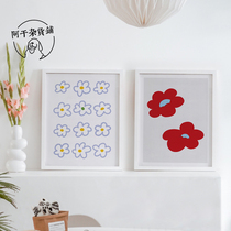 Agan grocery store) illustration flower card wall decoration poster ins color flower greeting card