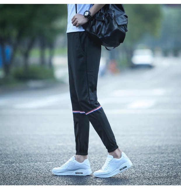 Quần nam phiên bản Hàn Quốc của xu hướng chín quần mùa hè lỏng lẻo phần chân quần Harajuku bf gió thể thao giản dị 9 quần jogger nam