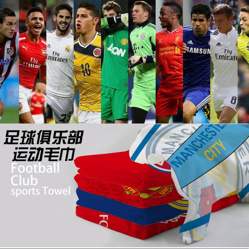Real Madrid Football Towel Juventus Liverpool Paris Chelsea Argentina Sports Absorbent Face Towel for Men