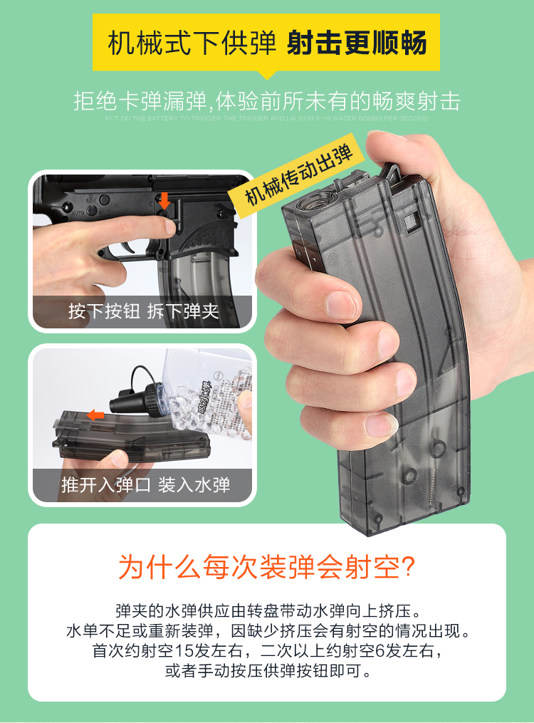 M4 dưới súng nước súng hướng dẫn sử dụng súng đồ chơi trẻ em có thể phóng quả bom pha lê lấy nước trứng cậu bé nổ điện súng bắn nước loại to