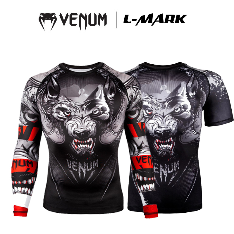 venum venom top-flight tights The Wolverine Family mma tight anti-wear gaggers suit tight T-shirt Boxing Suit