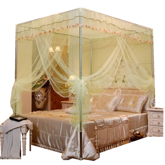 Mosquito net three-door princess style floor bracket bold encrypted 1.2m 1.5m1.8m bed double home new style