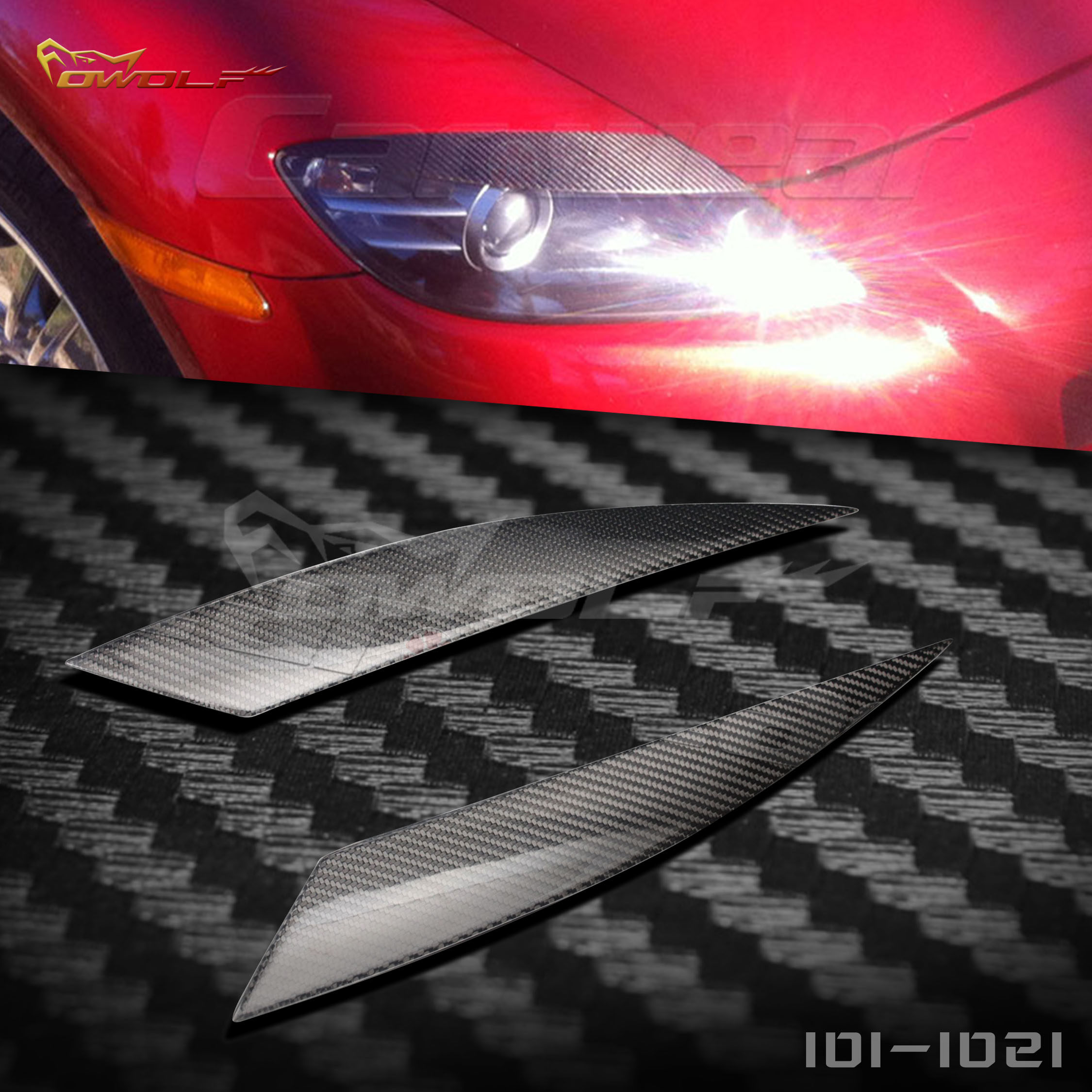 Mazda RX8 RX 8 modified carbon fiber lamp eyebrow Mazda BK Headlight Decorated Eyebrow-Taobao