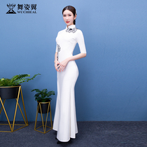 Dance wing slim body suit ceremonial dress 2020 new training catwalk practice suit performance suit female summer 386