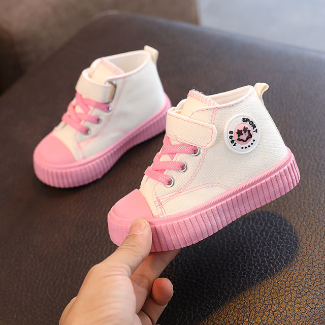 Spring and autumn new children's foreign style light and explosive canvas shoes mid-top Korean version trendy board shoes men's and women's baby casual shoes