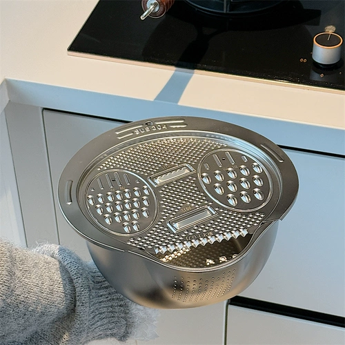 *Красивая маленькая тетя* Сливная корзина из нержавеющей стали 304, многофункциональный артефакт для мытья риса, сито для мытья риса, терка для овощей