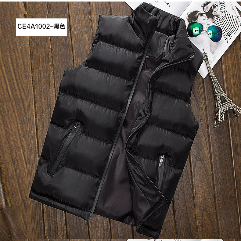 Cờ vua mùa thu và mùa đông dày vest xuống áo khoác cotton vest vest nam ấm tay áo vest áo vest nam tuổi 50