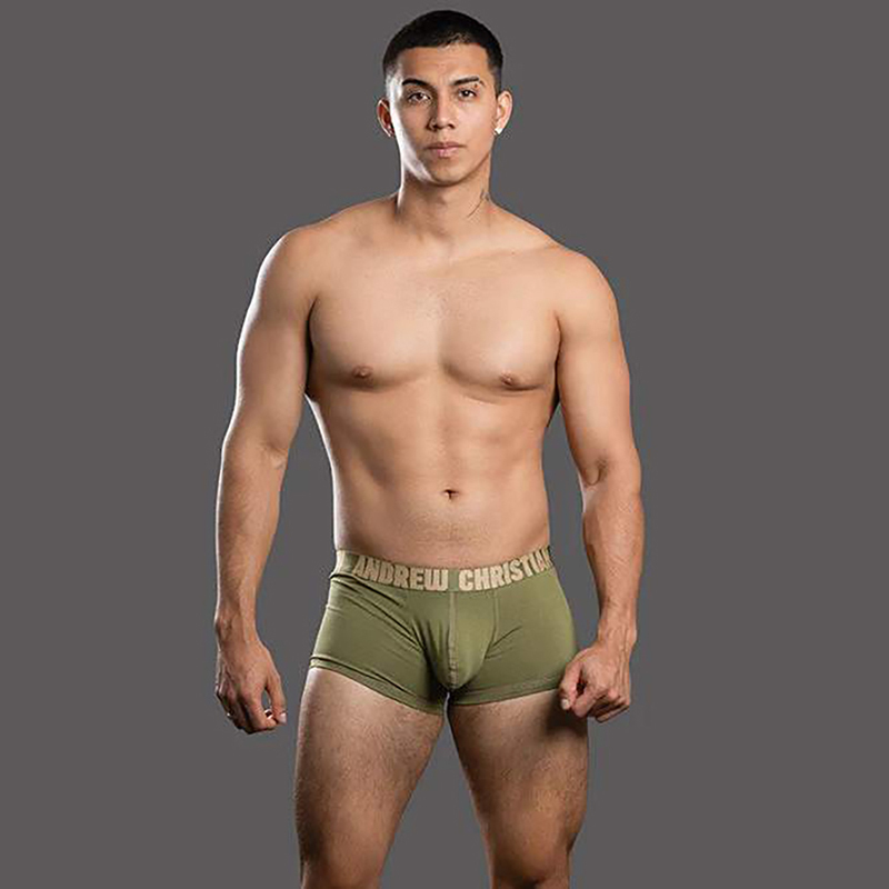 [in Stock] Ac Andrewchristian Men's Underwear Cotton Army Green Lake Blue Orange Boxer Briefs 93785