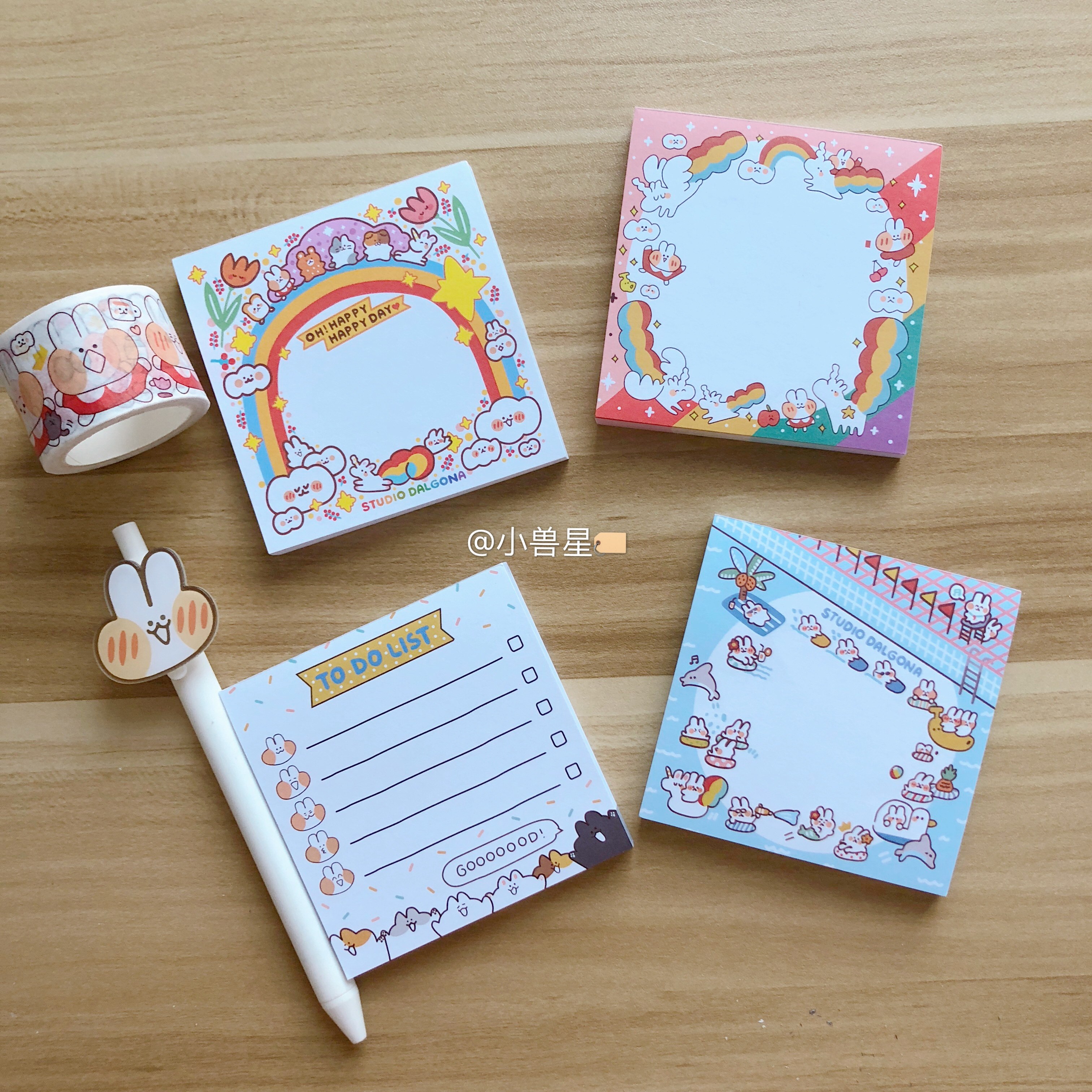 Korea cute Mengmeng cartoon bakery flavor can tear pot message and convenience paste memo