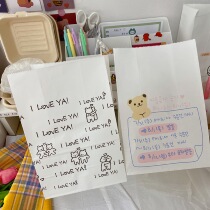 Korean creative cartoon manga ins cute bear snacks girl heart biscuit candy gift packaging bag